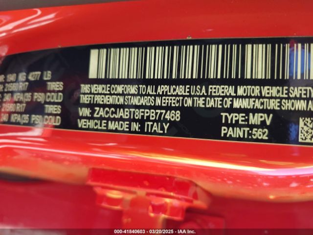 ZACCJABT8FPB77468 Jeep Renegade Latitude