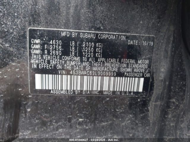 4S3BWAC63L3009999 Subaru Legacy Premium