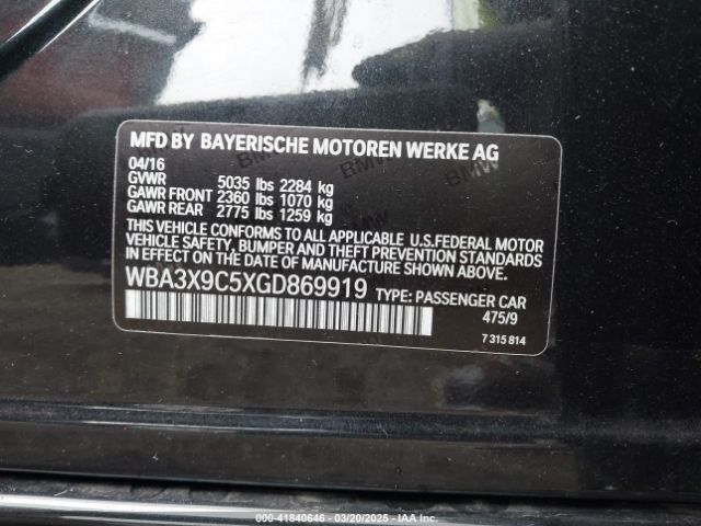 WBA3X9C5XGD869919 BMW 335i Gran Turismo Xdrive