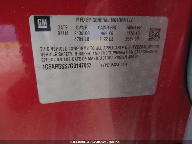 2016 CADILLAC CTS 1G6AR5SS7G0147063 Photo 8