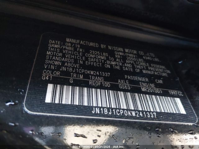 JN1BJ1CP0KW241337 Nissan Rogue Sport S