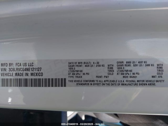 2022 RAM PROMASTER 2500 3C6LRVCG4NE121127 Photo 8