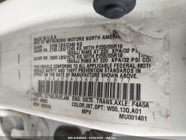 2010 MITSUBISHI ENDEAVOR 4A4JM3AS3AE016877 Photo 8