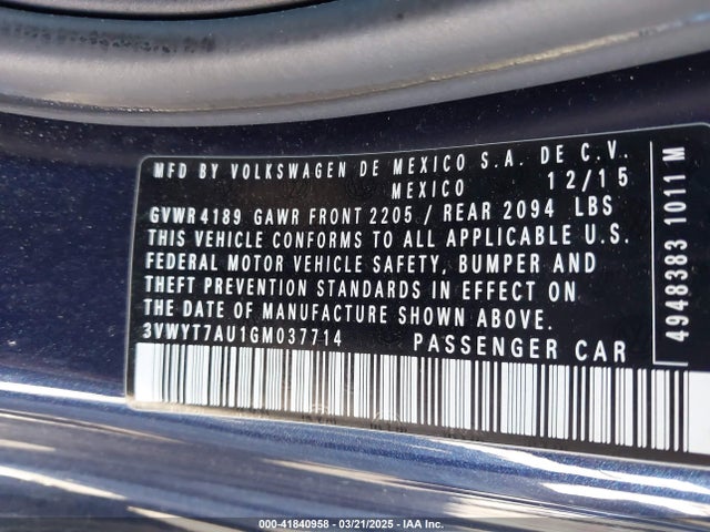 3VWYT7AU1GM037714 Volkswagen Golf Gti S 2-door