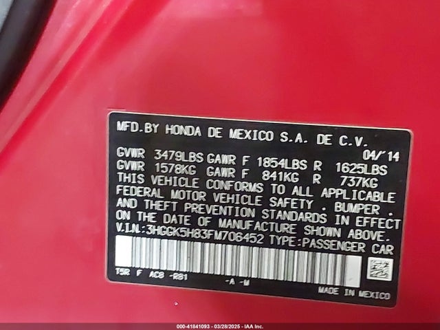 3HGGK5H83FM706452 Honda Fit Ex/ex-l