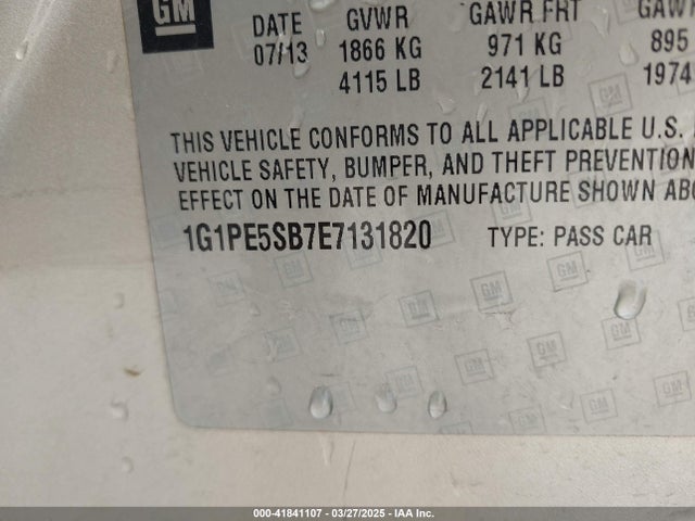1G1PE5SB7E7131820 Chevrolet Cruze 2lt Auto