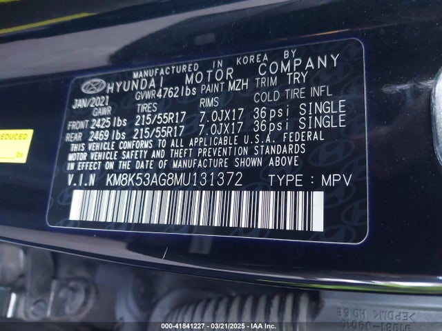 KM8K53AG8MU131372 Hyundai Kona