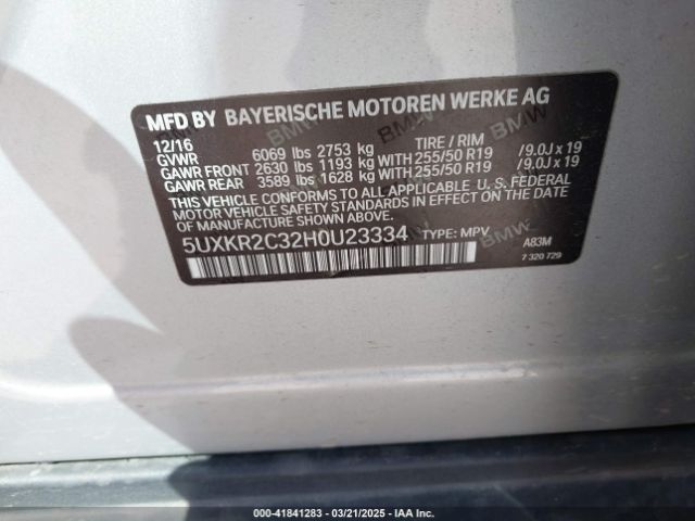 5UXKR2C32H0U23334 BMW X5 Sdrive35i