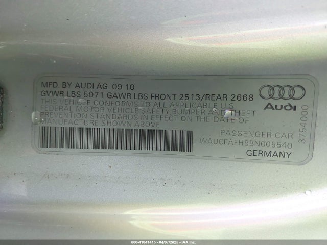 2011 AUDI A5 WAUCFAFH9BN005540 Photo 8