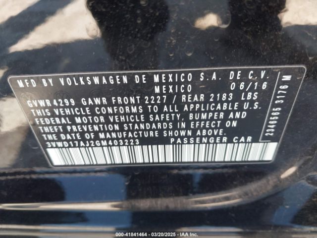 3VWD17AJ2GM403223 Volkswagen Jetta 1.8t Sport