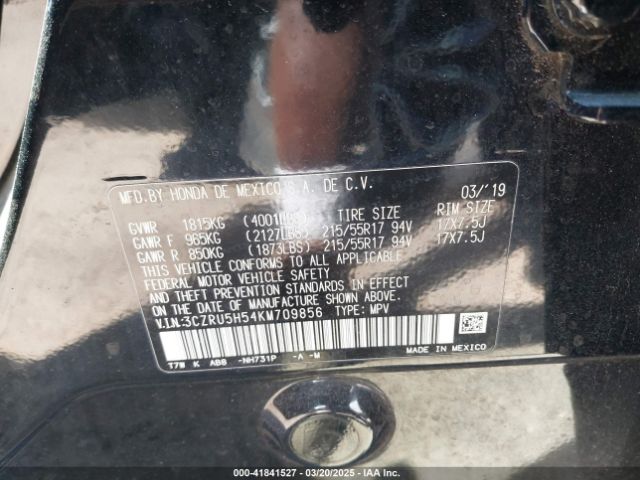 3CZRU5H54KM709856 Honda HR-V EX