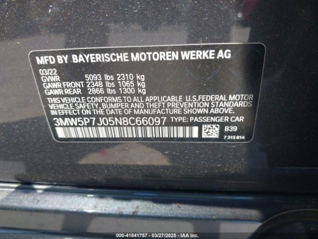 2022 BMW 3 SERIES 3MW5P7J05N8C66097 Photo 8