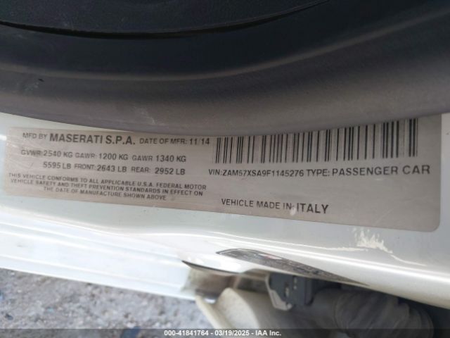 ZAM57XSA9F1145276 Maserati Ghibli