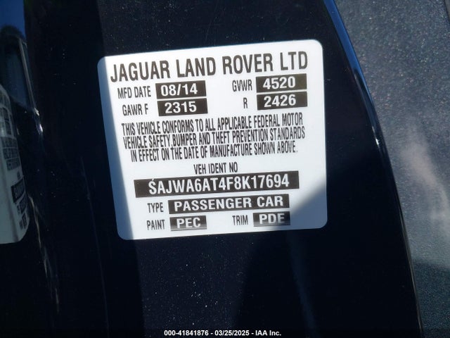 2015 JAGUAR F-TYPE SAJWA6AT4F8K17694 Photo 8