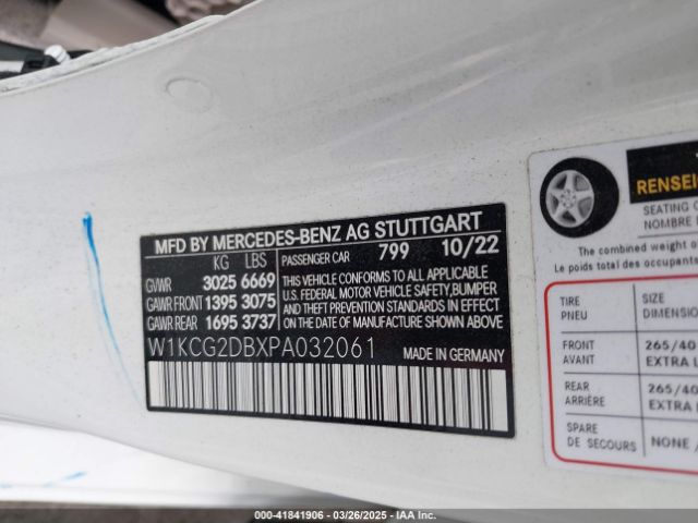 W1KCG2DBXPA032061 Mercedes-Benz EQS 450+