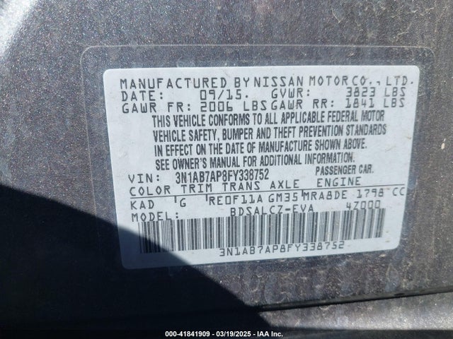 Nissan 2015 2015 3N1AB7AP8FY338752 Image 9
