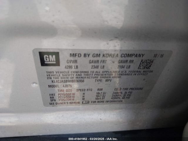 KL4CJASB9HB036956 Buick Encore Preferred