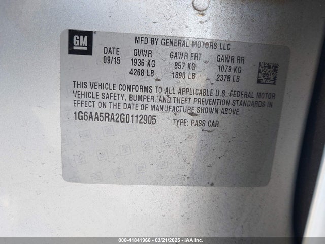 2016 CADILLAC ATS 1G6AA5RA2G0112905 Photo 8