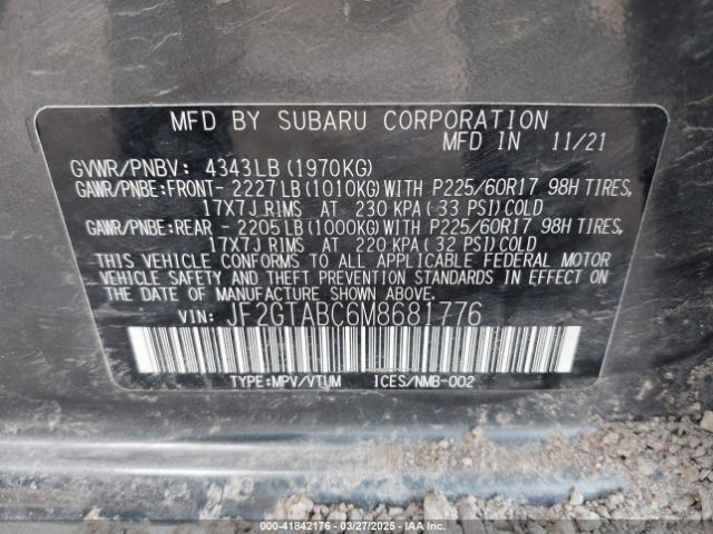 JF2GTABC6M8681776 Subaru Crosstrek