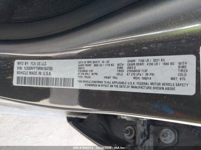 RAM 1500 Big Horn  4x4 5'7 Box 2024 1C6SRFFT9RN154765 Image 9