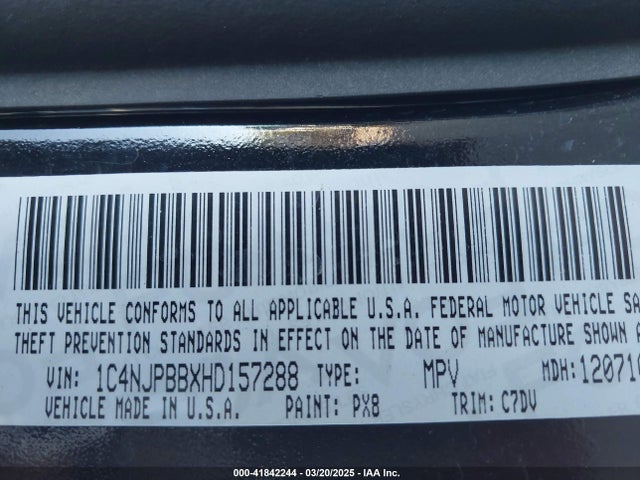 Jeep Patriot 2017 1C4NJPBBXHD157288 Image 9