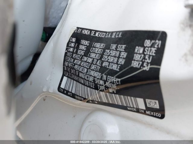 3CZRU6H16NM708702 Honda Hr-v Awd Sport