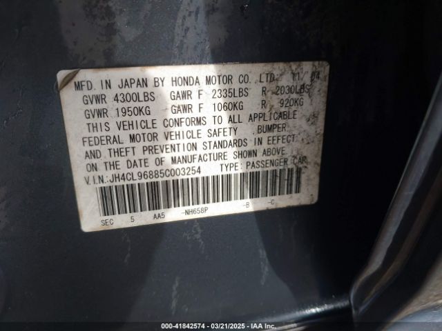 2005 ACURA TSX JH4CL96885C003254 Photo 8