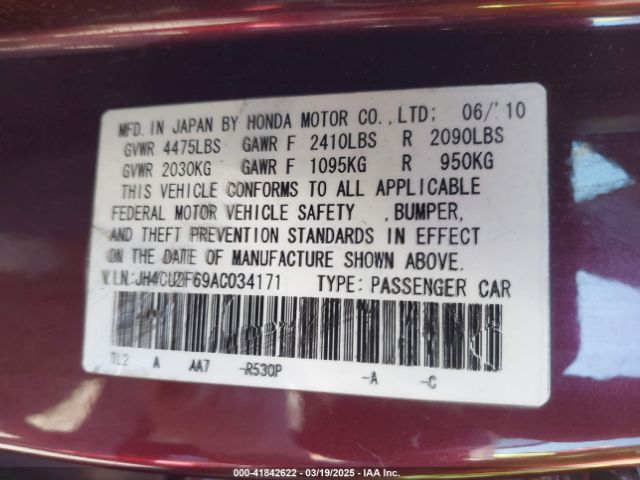 2010 ACURA TSX JH4CU2F69AC034171 Photo 8