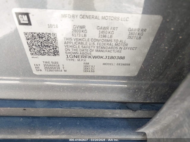 1GNERFKW0KJ180388 Chevrolet Traverse Ls