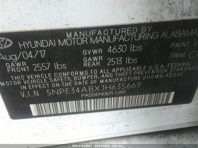 5NPE34ABXJH635669 Hyundai Sonata Limited 2.0t