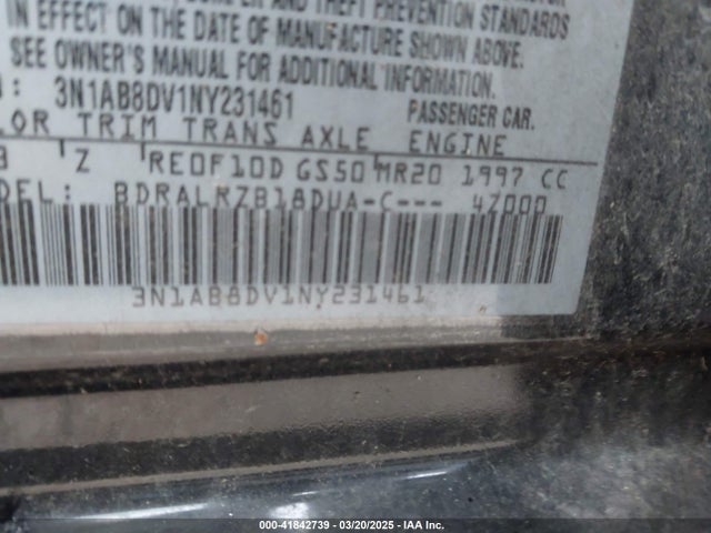 3N1AB8DV1NY231461 Nissan Sentra Sr Xtronic Cvt