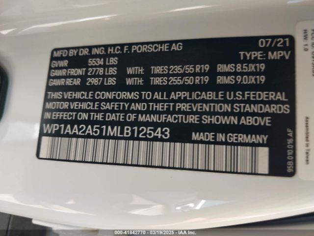 2021 PORSCHE MACAN WP1AA2A51MLB12543 Photo 8