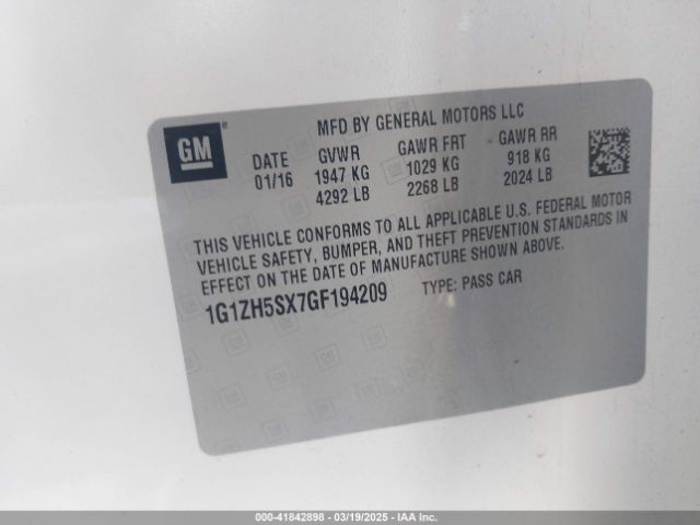 1G1ZH5SX7GF194209 Chevrolet Malibu Premier