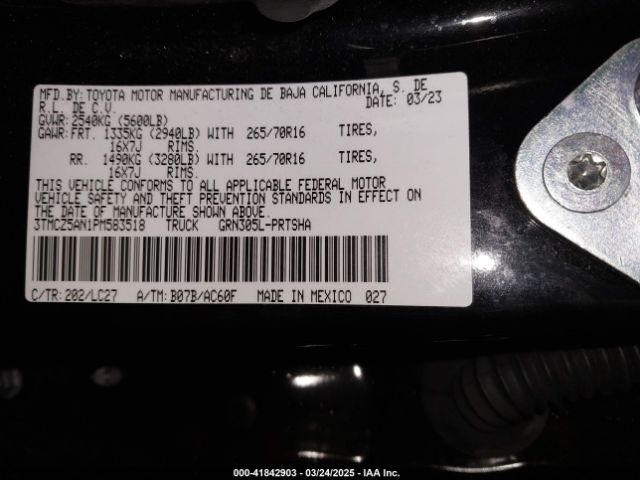 3TMCZ5AN1PM583518 Toyota Tacoma Trd Off Road