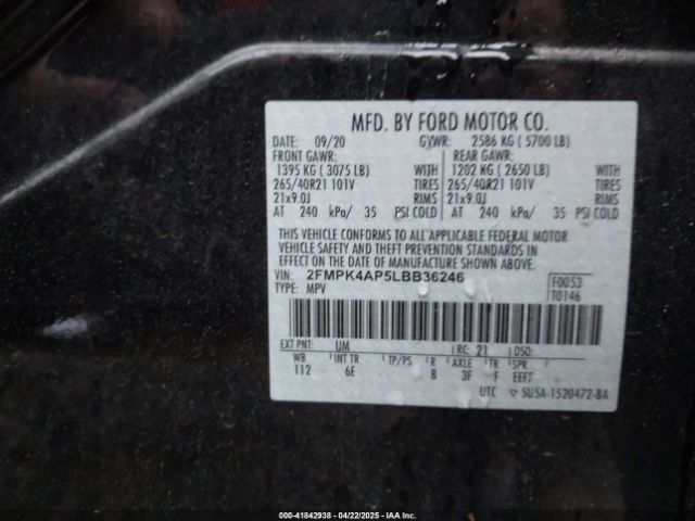 2FMPK4AP5LBB36246 Ford EDGE ST