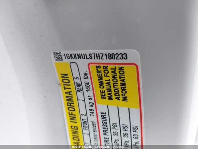 1GKKNULS7HZ180233 GMC Acadia Slt-1