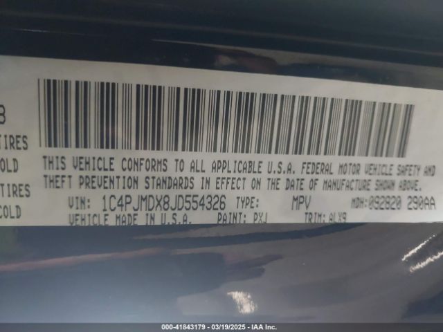 1C4PJMDX8JD554326 Jeep Cherokee Limited 4x4