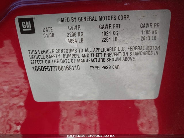 2008 CADILLAC CTS 1G6DF577780169110 Photo 8