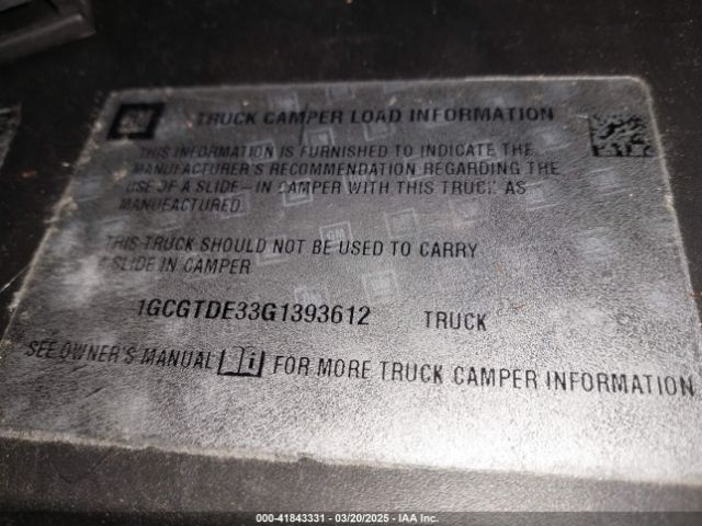 1GCGTDE33G1393612 Chevrolet Colorado Z71