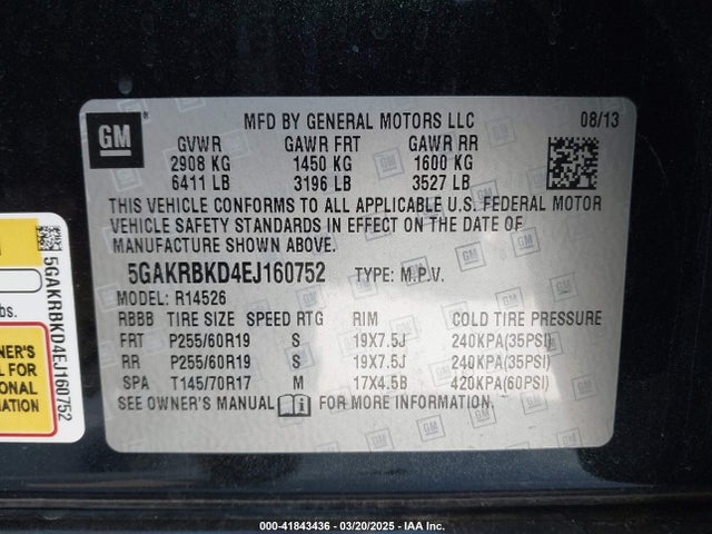 5GAKRBKD4EJ160752 Buick Enclave Leather