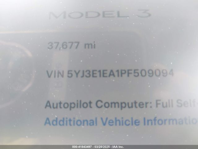 5YJ3E1EA1PF509094 Tesla Model 3 Rear-wheel Drive