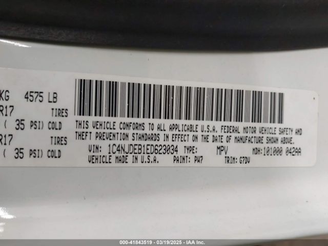 1C4NJDEB1ED623034 Jeep Compass Latitude