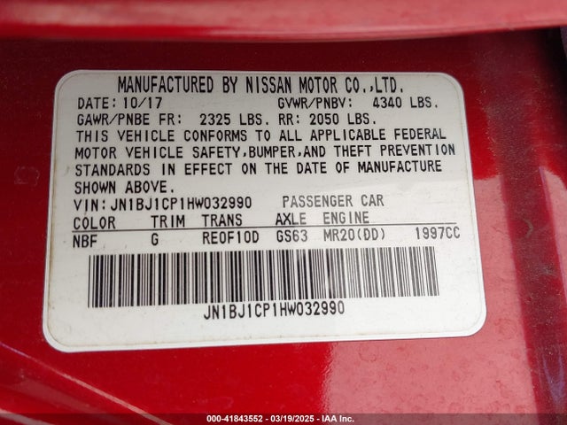 JN1BJ1CP1HW032990 Nissan Rogue Sport Sv