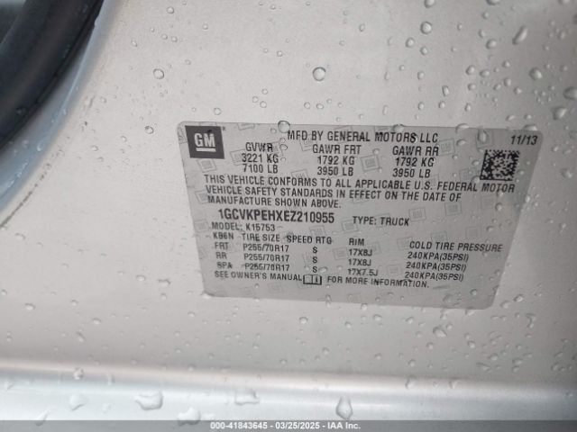 1GCVKPEHXEZ210955 Chevrolet Silverado 1500 Work Truck 1wt