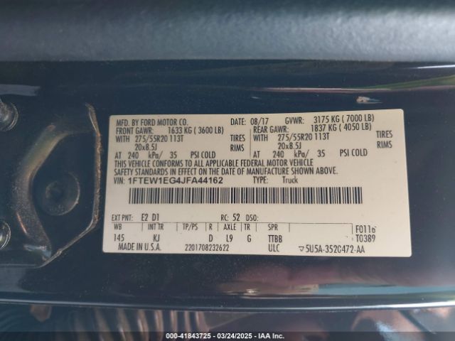 1FTEW1EG4JFA44162 Ford F-150 King Ranch