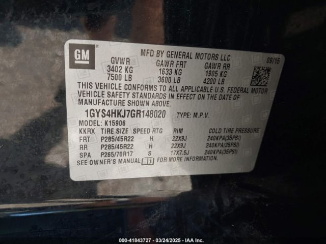 2016 CADILLAC ESCALADE ESV 1GYS4HKJ7GR148020 Photo 8
