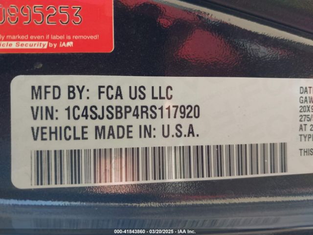 1C4SJSBP4RS117920 Jeep Wagoneer L Series Ii Carbide 4x4