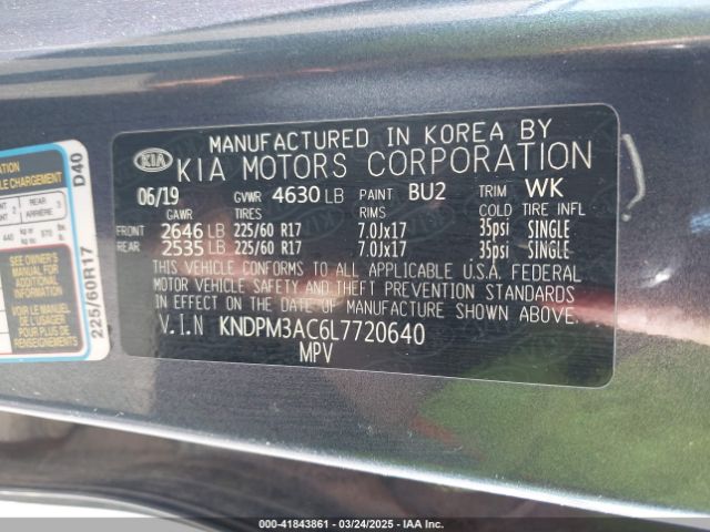 KNDPM3AC6L7720640 KIA Sportage Lx
