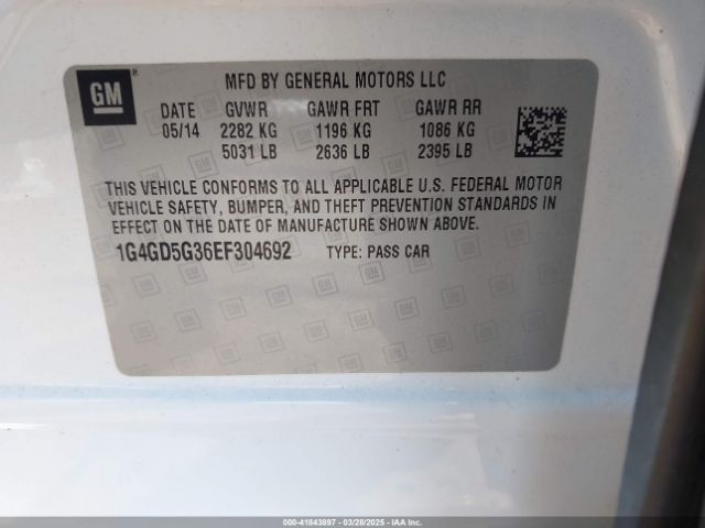 1G4GD5G36EF304692 Buick Lacrosse Premium I Group