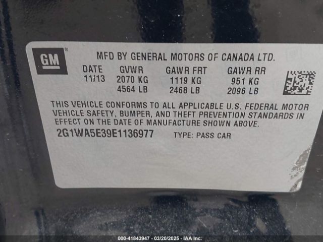 2G1WA5E39E1136977 Chevrolet Impala Limited Ls